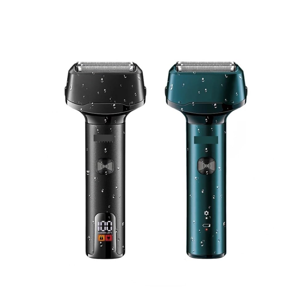 Professional Electric Shaver Waterproof Beard Hair Trimmer Rechargeable Razor Digital Display for Men V-371(V-371 with Box) Beauty and Personal Care EWKYLSEM