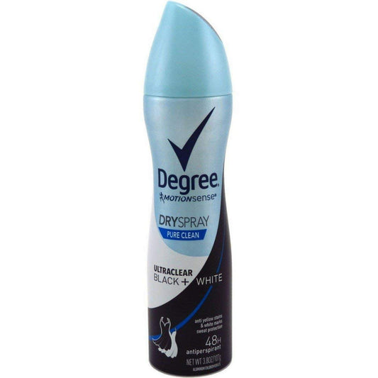 Degree UltraClear Black+White Pure Clean Dry Spray Antiperspirant Deodorant, 3.8 oz (Pack of 6) Beauty and Personal Care Degree