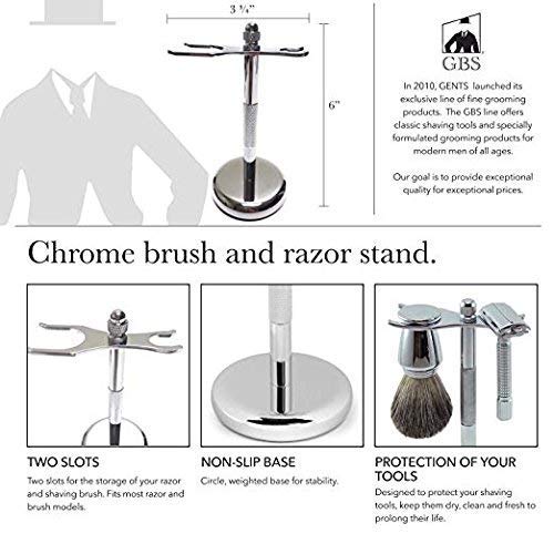 G.B.S Ultimate Wet Shaving Kit, Adjustable Butterfly Diamond Knurled Safety Razor, Shave Brush, Chrome Shaving Soap Bowl, Natural Shave Soap, Brush Beauty and Personal Care G.B.S