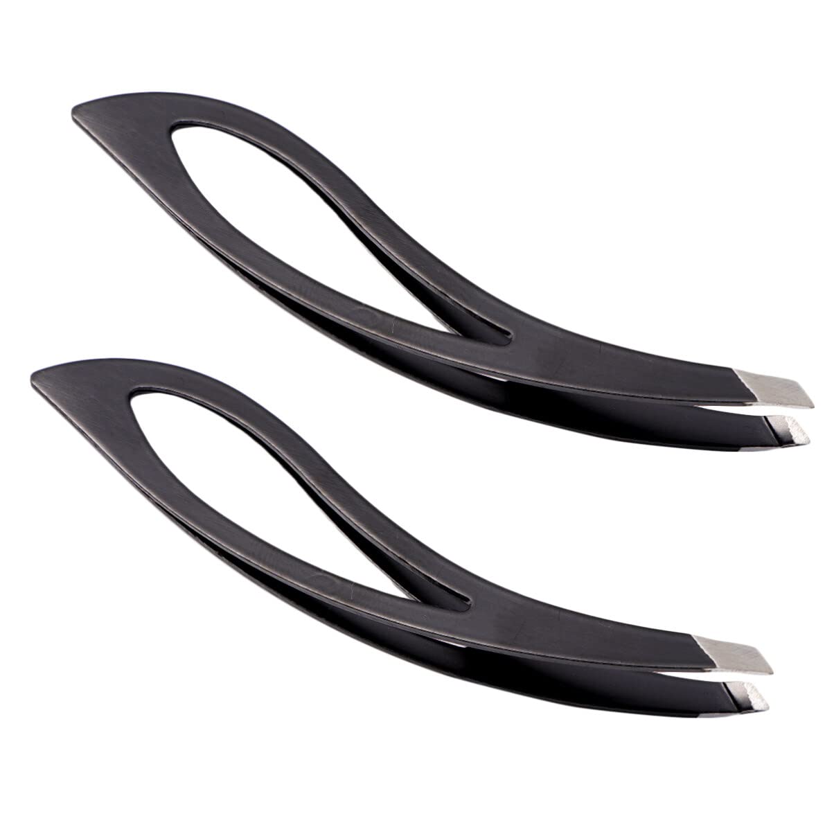 SHERCHPRY 2 Pack Stainless Steel Slant Tip Eyebrow Tweezers Eyebrow Clip Tool for Men and Women Precision Hair Removal for Brow Grooming and Facial Beauty and Personal Care SHERCHPRY