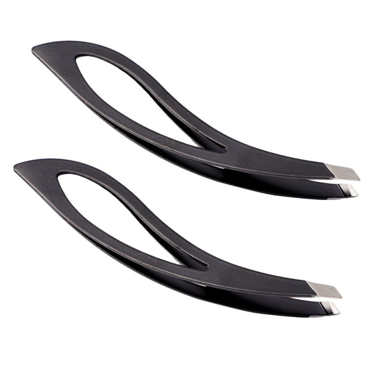 SHERCHPRY 2 Pack Stainless Steel Slant Tip Eyebrow Tweezers Eyebrow Clip Tool for Men and Women Precision Hair Removal for Brow Grooming and Facial Beauty and Personal Care SHERCHPRY