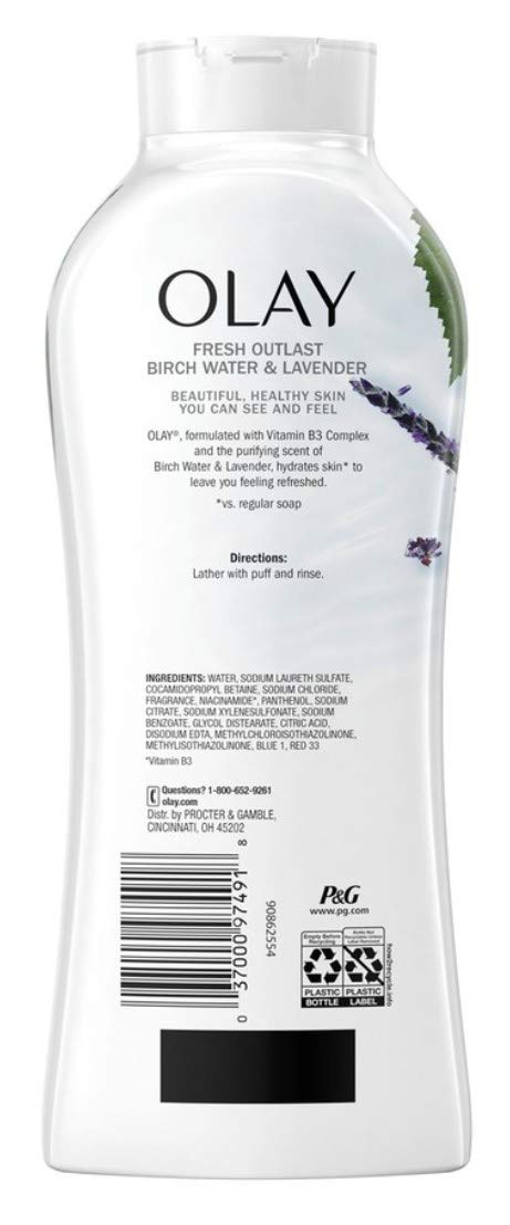 Olay Body Wash Fresh Purifying Birch Water & Lavender 22 Ounce (650ml) (3 Pack) Beauty & Personal Care Olay
