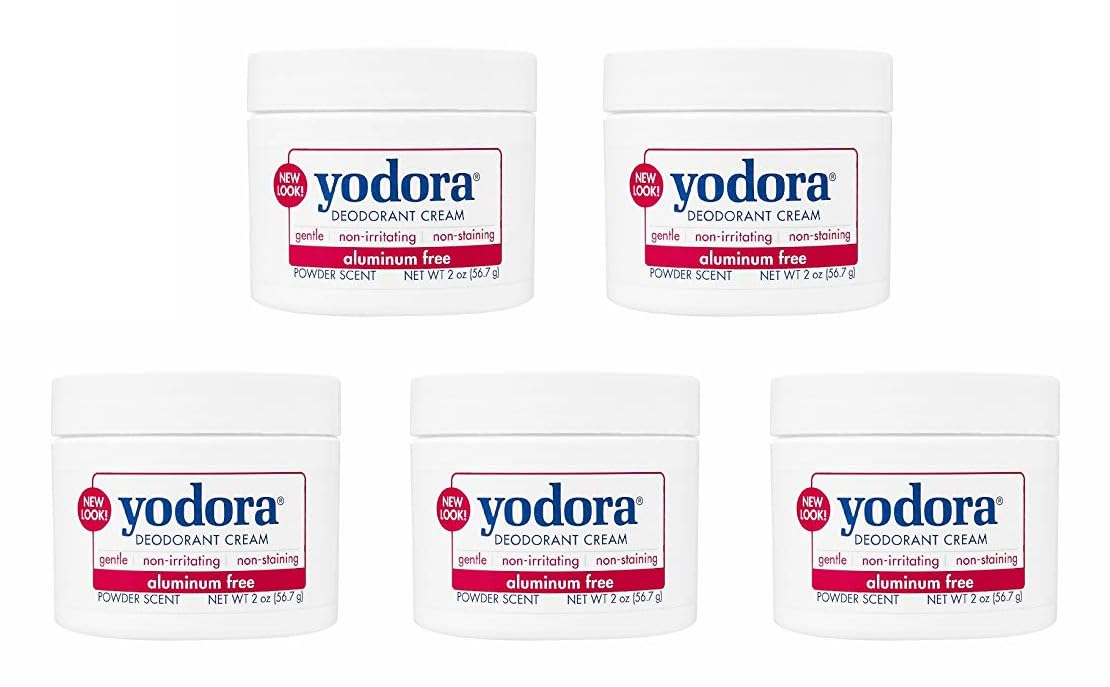 Yodora Non-irritating Deodorant Cream - 2 Oz (Pack of 5) Beauty and Personal Care Yodora