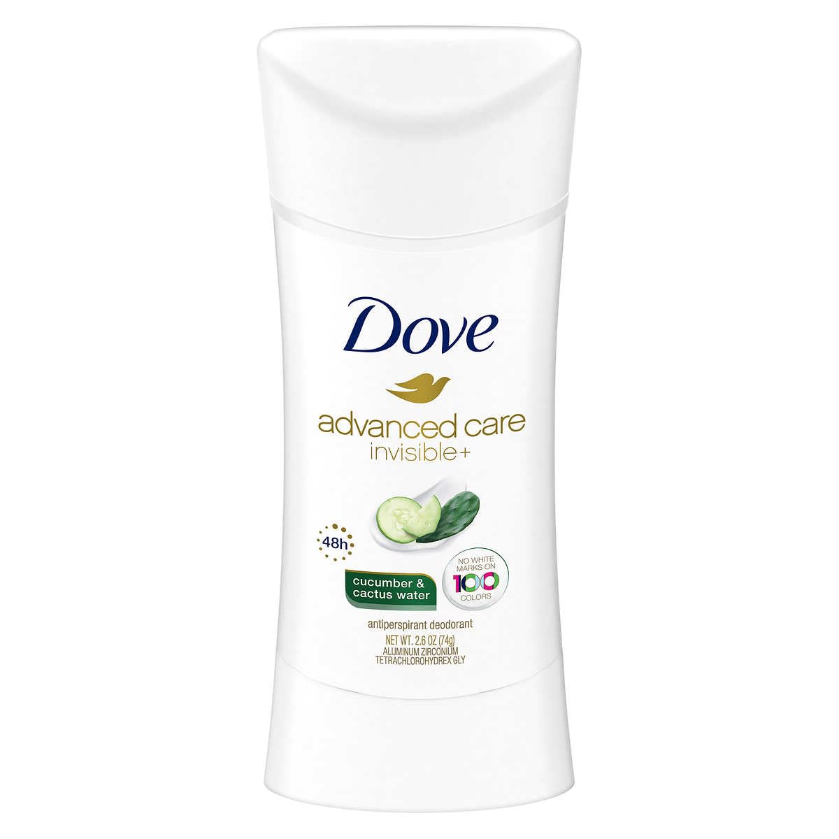 Dove Advanced Care Invisible+ Antiperspirant Deodorant Stick, Cucumber and Cactus Water, 2.6 oz, 4 ct Beauty and Personal Care Dove