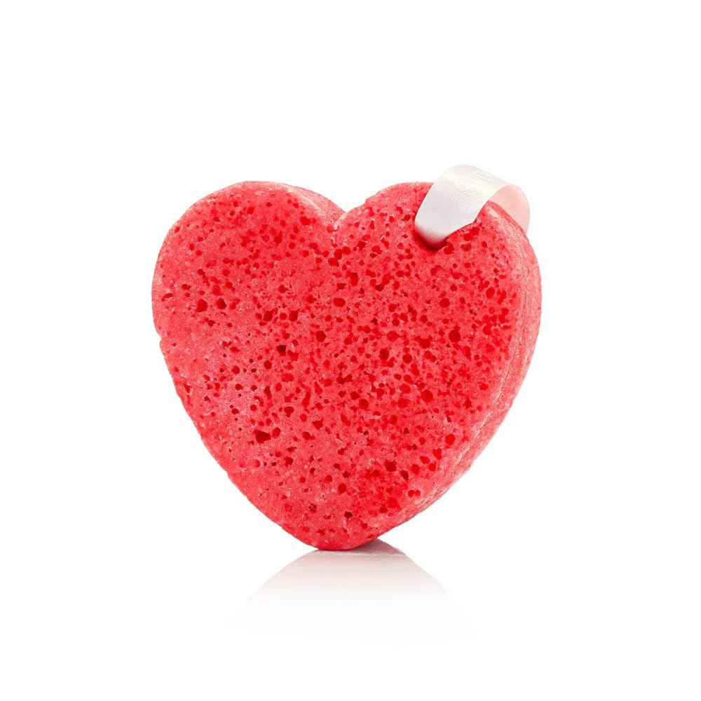 Spongellé Scarlet Blush Heart Bath Sponge | Built-in Body Wash & Body Scrubber, Shower Loofah Sponge for Women | 20+ uses Beauty & Personal Care SPONGELLÉ