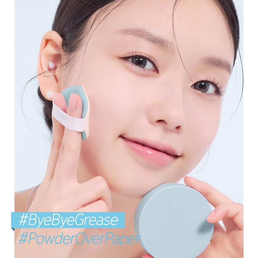 ETUDE Sebum Soak Jelly Pressed Powder makeup setting powder oil control, matte finish for oily and combination skins Beauty and Personal Care ETUDE