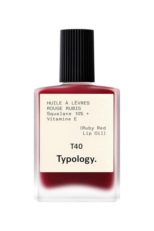 Typology T40 Moisturizing Lip Oil, Ruby Red, 10% Squalane + Vitamin E Beauty & Personal Care Typology