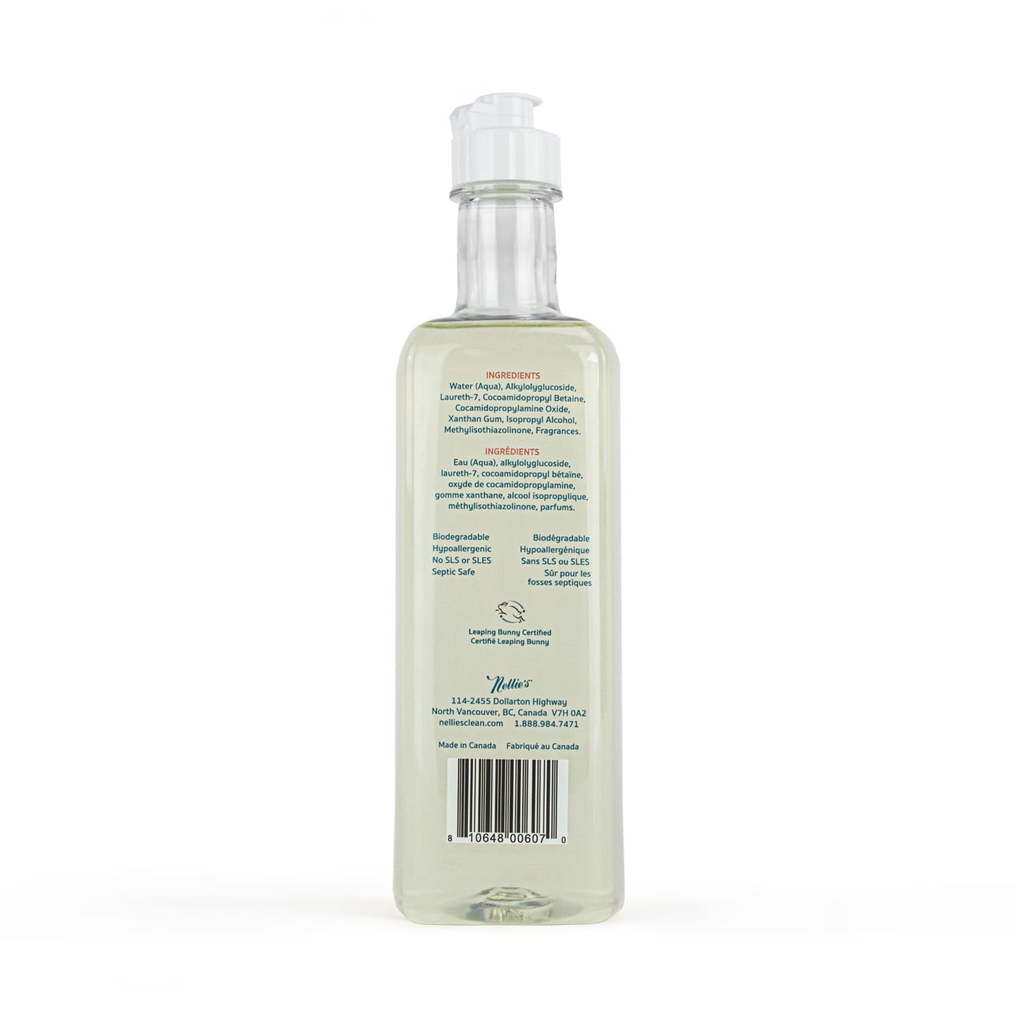 Nellie's One Soap - Water Lily Scent - Gentle Multi-Purpose Cleaner for Dishes, Surfaces & Hands - Plant-Based, Soft on Skin - Made in Canada Beauty & Personal Care Nellie's