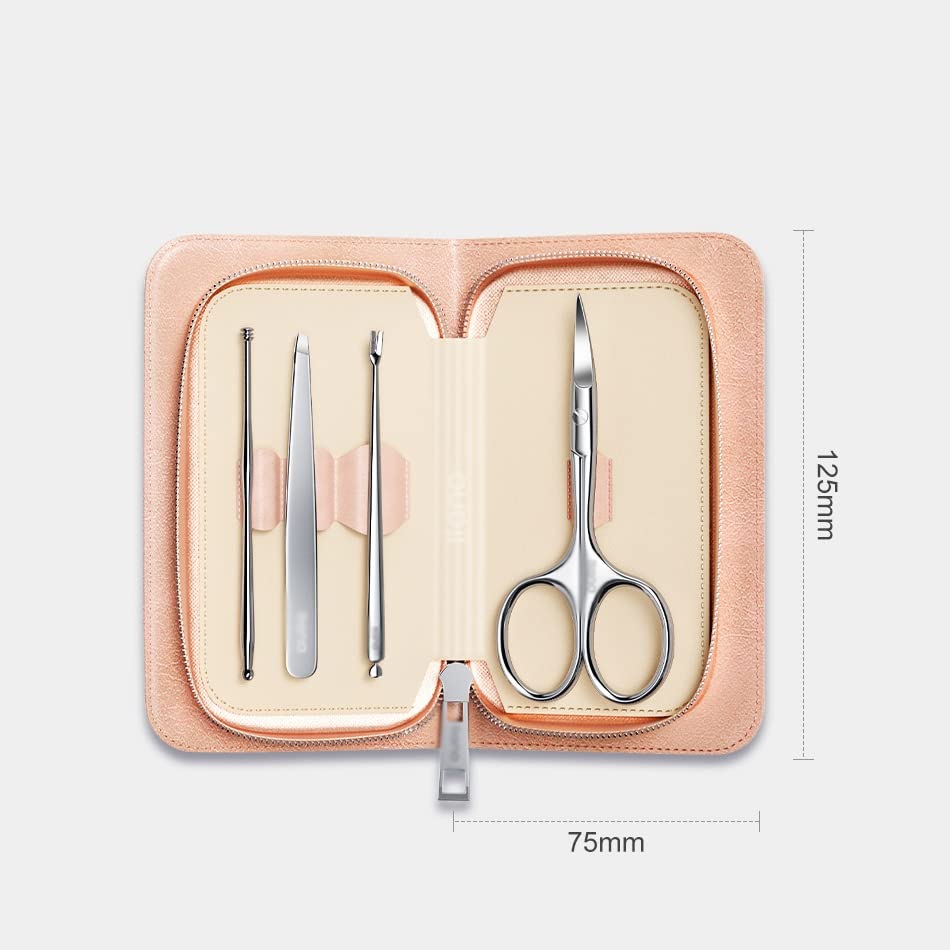 HUSHHAAMPP 4 in 1 Eyebrow Trimming Tool Face Care Set Stainless Steel Makeup Dead Skin Push Manicure Tools (Color : Pink, Size : 4PCS) (Pink 4PCS) Beauty and Personal Care HUSHHAAMPP