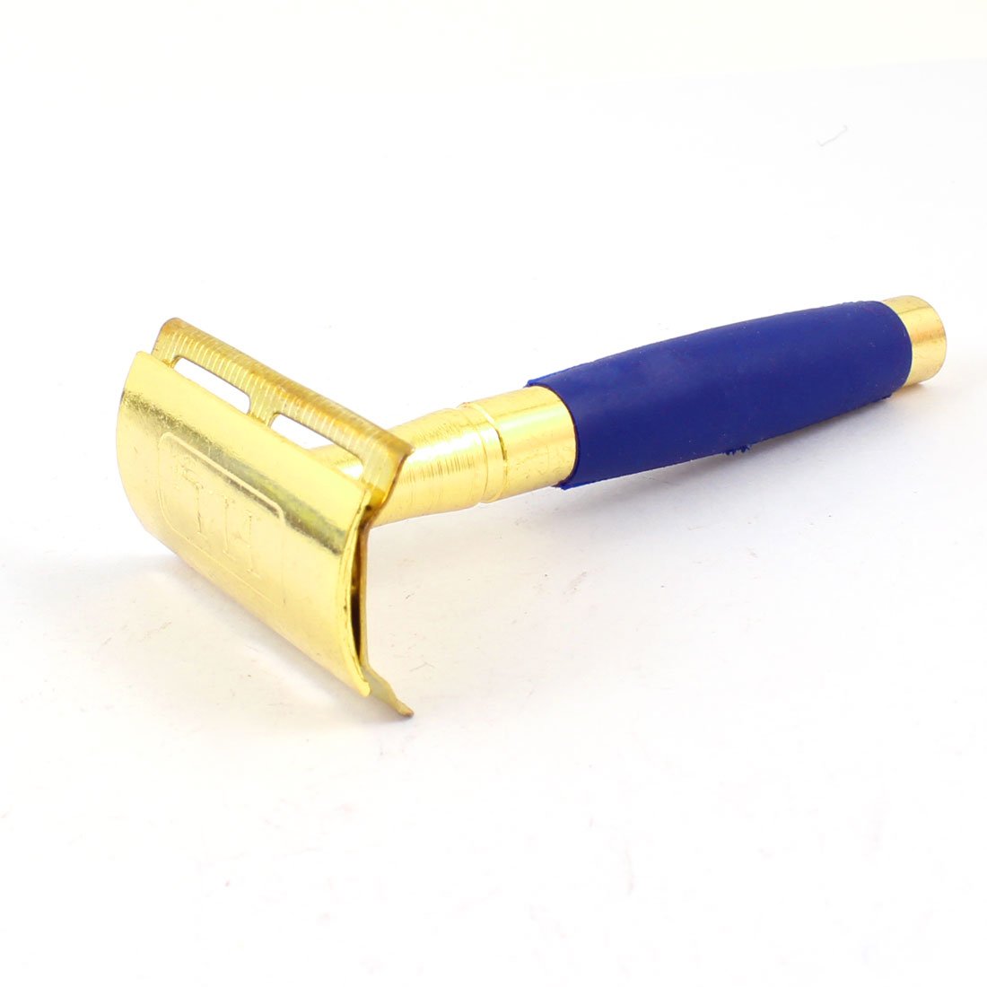Ruilogod Men Metal Gold Tone Blue Safety Handle Razor Blade w Case (id: e6c fd1 66b 1c8 644 Beauty and Personal Care Ruilogod