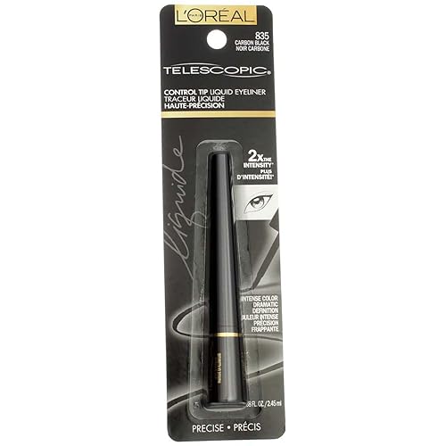 L'Oreal Telescopic Precision Liquid Eyeliner, Carbon Black [835] 0.08 oz (Pack of 2) Beauty & Personal Care L'Oreal Paris