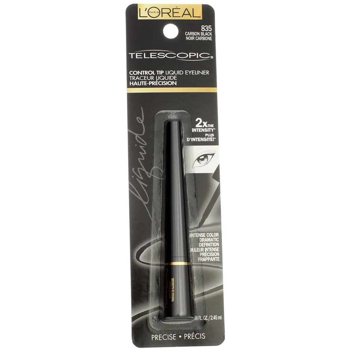 L'Oreal Telescopic Precision Liquid Eyeliner, Carbon Black [835] 0.08 oz (Pack of 2) Beauty & Personal Care L'Oreal Paris