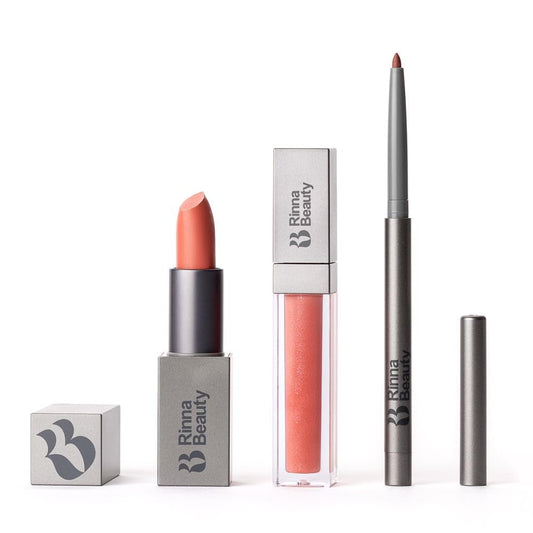 Rinna Beauty Lip Kit - Call Me Coral - All-in-One Lip Kit Includes Lipstick, Lip Gloss, and Lip Liner - Vegan, Long-Lasting, Anti-Aging & Beauty & Personal Care Rinna Beauty