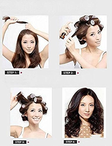 Jumbo Hair Rollers Curlers Self Grip Holding Rollers Hairdressing Curlers Hair Design Sticky Cling Style For DIY Or Hair Salon By Kamay's (Gripping