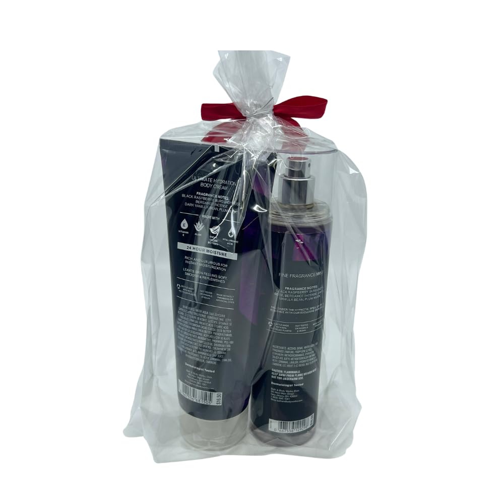 Bath & Body Works DARK KISS 2-piece Gift Set with a Red Bow for Holidays & Gifts - Fine Fragrance Mist & Ultimate Hydration Body Cream Beauty & Personal Care Bath & Body Works
