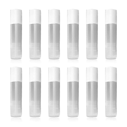 Lip Balm Empty Container Tubes 3/16 Oz (5.5ml), Pack of 12; Natural (Translucent) Color Beauty & Personal Care Nuonove