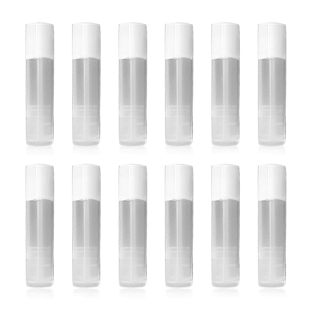 Lip Balm Empty Container Tubes 3/16 Oz (5.5ml), Pack of 12; Natural (Translucent) Color Beauty & Personal Care Nuonove