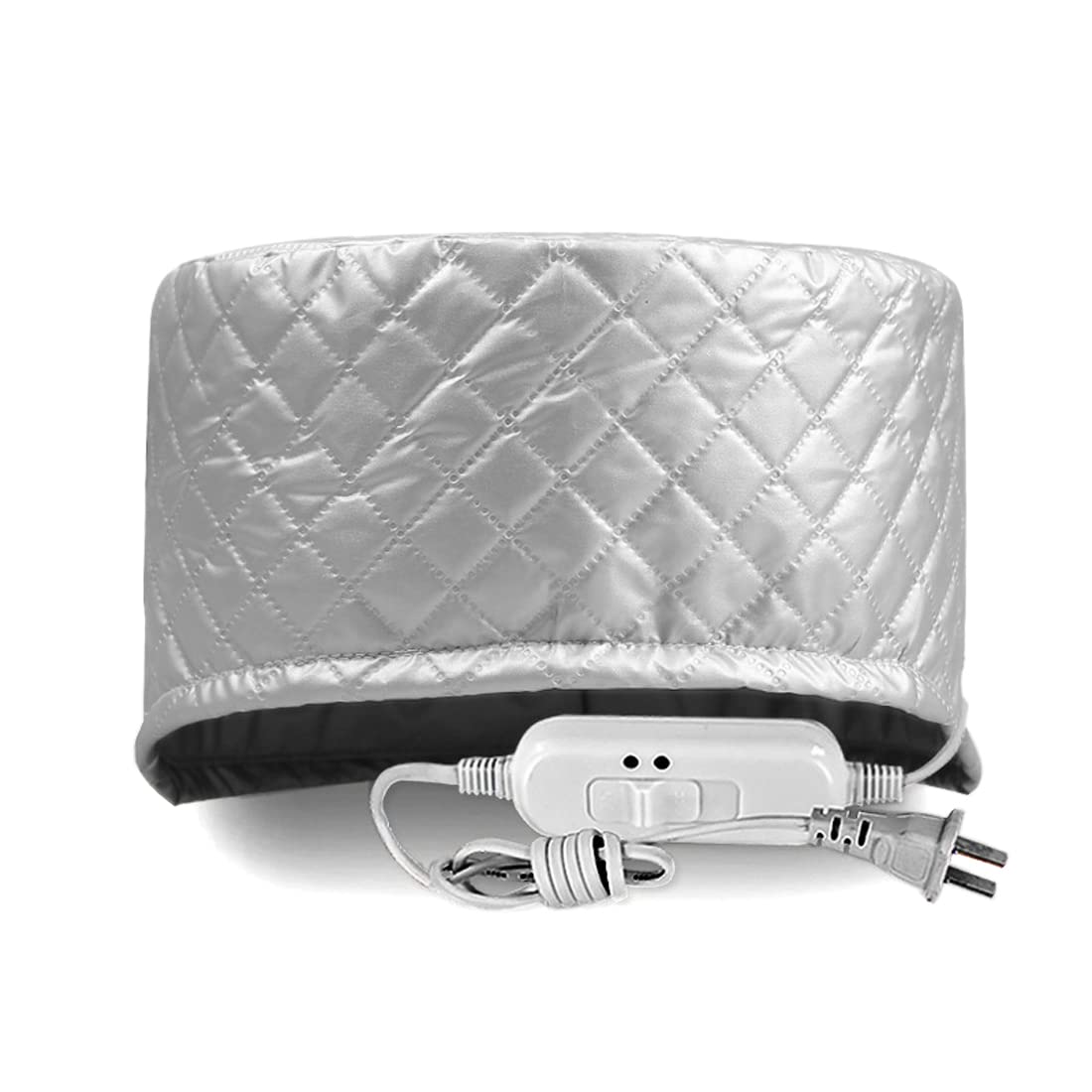 Ruilogod Silver Tone Grid Pattern 220V US Plug Hair Heating Hat Beauty Nourishing Cap (id: 3de 7da 3a9 0e3 cbd Beauty and Personal Care Ruilogod