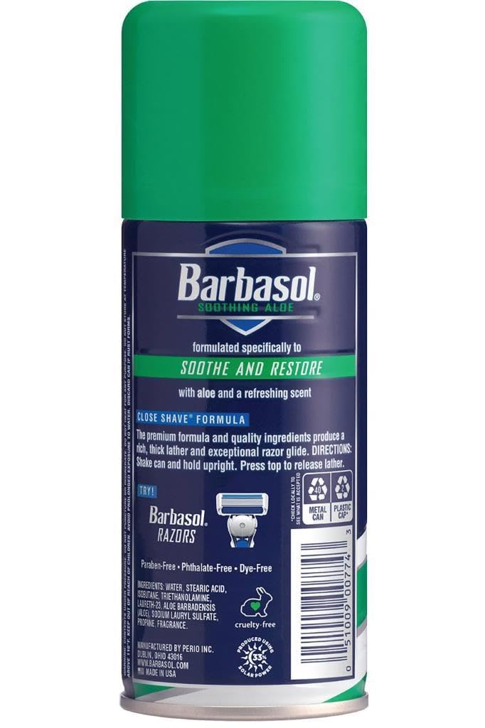 PERIO PROD Barbasol Soothing Aloe Thick & Rich Shave Cream, 7 Oz, Pack of 1 Beauty & Personal Care Barbasol