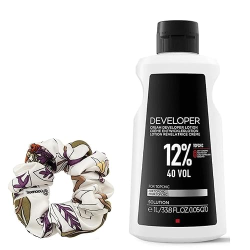 Topchic Developer 12% / 30 Volume Topchic Hair Color Developer 33.8 Ounce and Goomee Scrunchie (Bundle) Beauty & Personal Care M Hair Designs