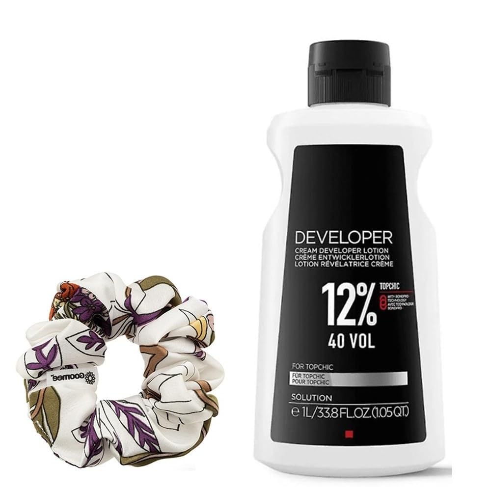 Topchic Developer 12% / 30 Volume Topchic Hair Color Developer 33.8 Ounce and Goomee Scrunchie (Bundle) Beauty & Personal Care M Hair Designs