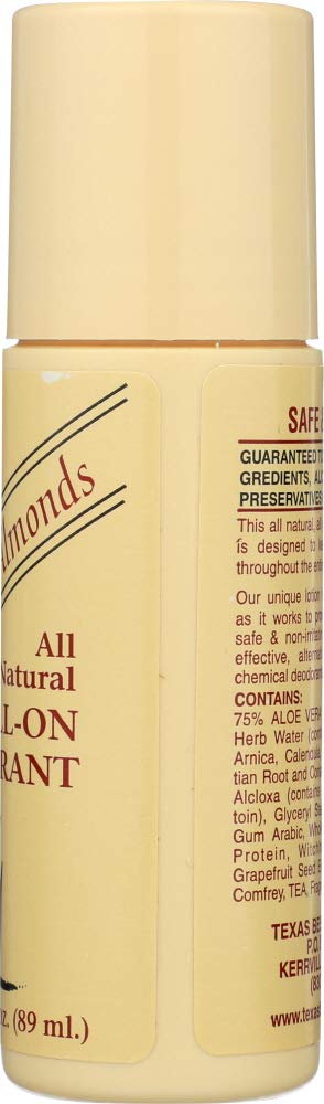 Alvera Roll-on Deodorant Aloe Based & Almonds - 3 fl. oz (89 ml) (Pack of 6) Beauty and Personal Care flysclean