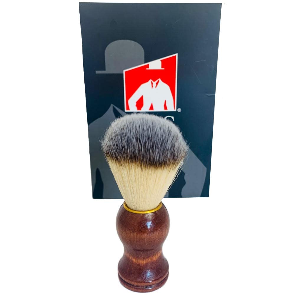 G.B.S Wooden Shaving Set, Synthetic Vegan Shaving Brush Wood Handle and Soap Bowl with All Natural Shave Soap 3IN1 Kit for Men Practical Christmas Beauty and Personal Care G.B.S