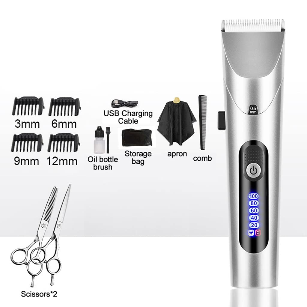 YMGSCC Hair Clipper Professional Electric Trimmer with LED Screen Washable Rechargeable Men Strong Power Steel Cutter(E) Beauty and Personal Care YMGSCC