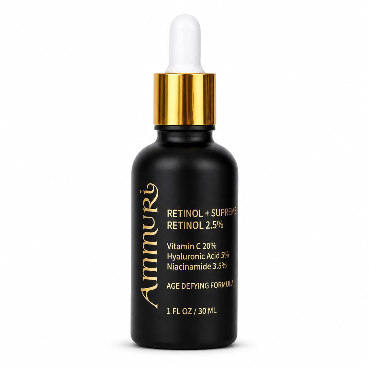 Ammuri Retinal + Supreme Anti-Aging Face Serum - Retinal, Hyaluronic Acid & Vitamin C Serum for Skin Care - Powerful Triple Combination for Youthful Beauty & Personal Care Ammuri