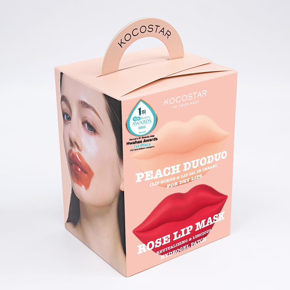 KOCOSTAR On-the-Go Lip Care Kit (Lip Scrub+Lip Oil in Cream+Lip Mask) : Nourish, Hydrate, and Plump Dry Lips Hydrogel Lip Masks Beauty and Personal Care KOCOSTAR