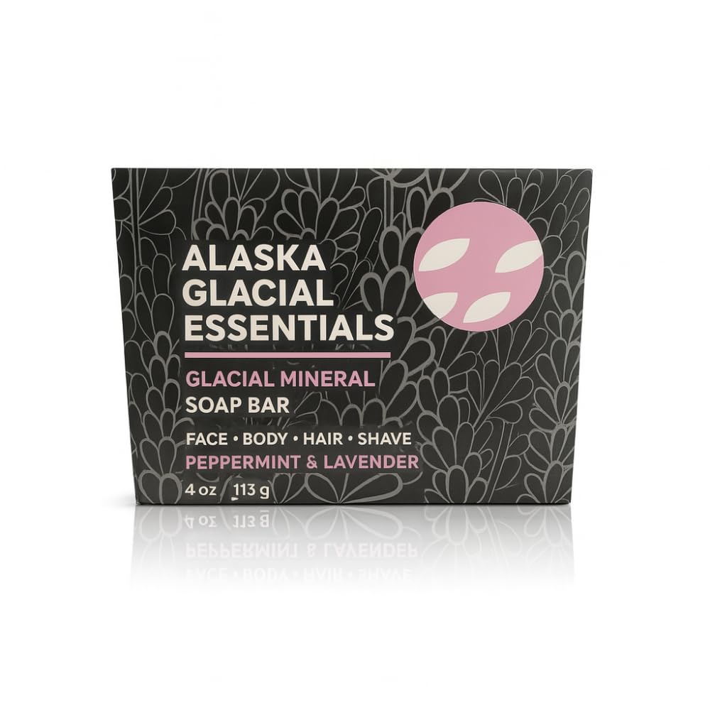 Alaska Glacial Cold-Process Mineral Clay Soap Bar made with Organic Oils | Face, Body, Shampoo & Shave | Hydrates & Detoxifies | For All Skin Types Beauty & Personal Care Alaska Glacial Essentials Skincare