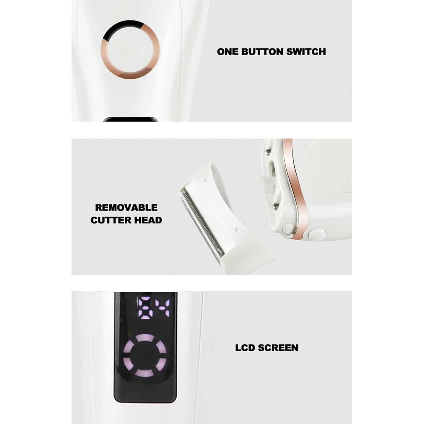 MUNEFE Women Electric Shaver, USB Rechargeable Women Electric Shaver, 3 in 1 Electric Shaver for Nose Face Body Leg Bikini Arm Hair Beauty and Personal Care MUNEFE