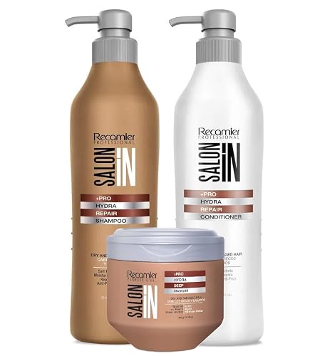 Recamier Professional Salon In +Pro Hydra Repair Hair 3 pack kit - Shampoo 33.8oz + Conditioner 33.8oz + Deep Treatment Mask 10.58oz Beauty & Personal Care RECAMIER PROFESSIONAL SALON IN