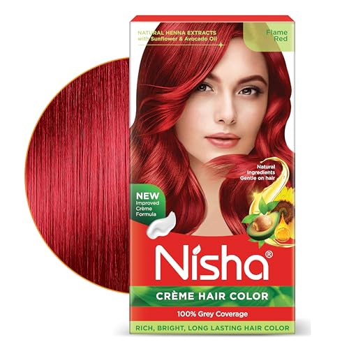 Nisha Creme Hair Color Flame Red Hair Dye Permanent Red Hair Colour 5.07 fl oz, Pack of 1 Beauty & Personal Care Nisha