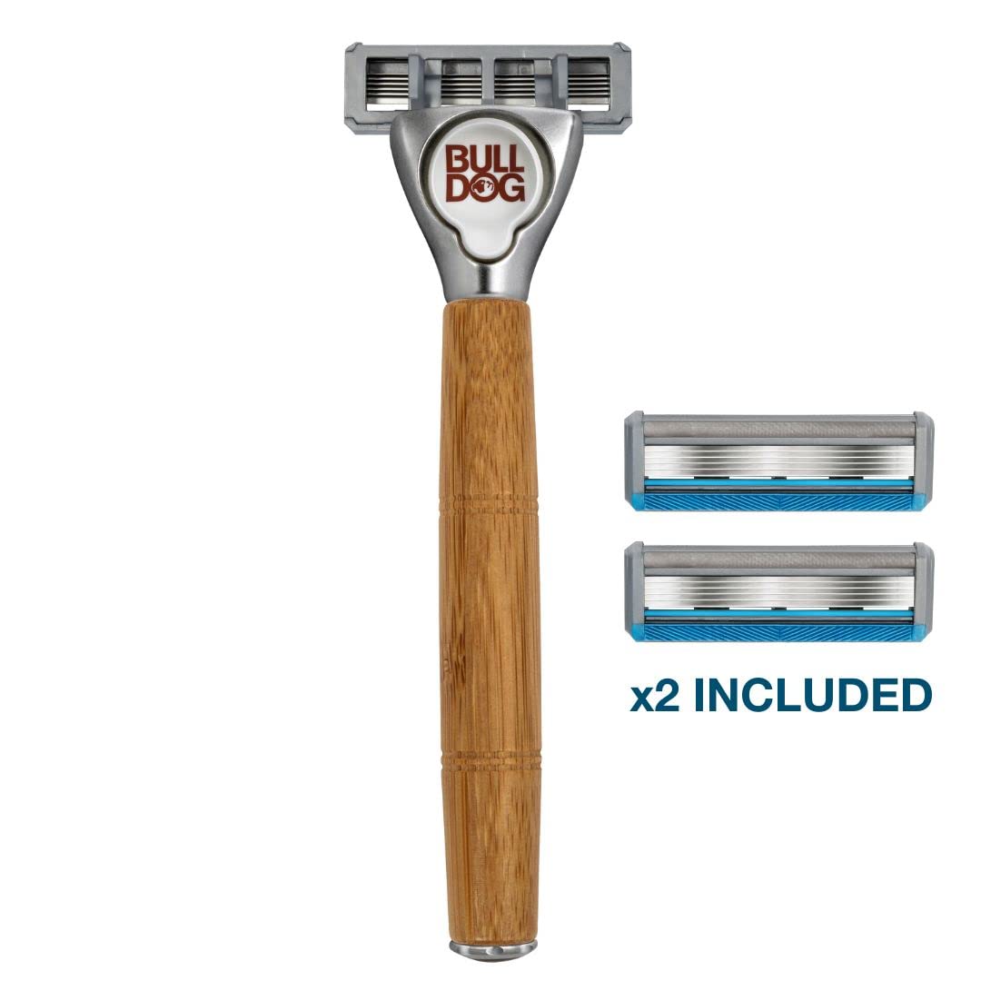 Bulldog Skincare - Sensitive Bamboo Razor Smooth Glide Razor Handle + 2 Blade Refills Beauty and Personal Care Bulldog Skincare for Men