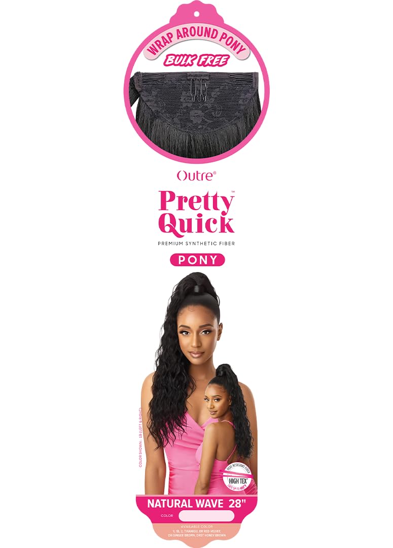 Outre Pretty Quick - Wrap Pony - NATURAL WAVE 28" (OFF BLACK 1B)