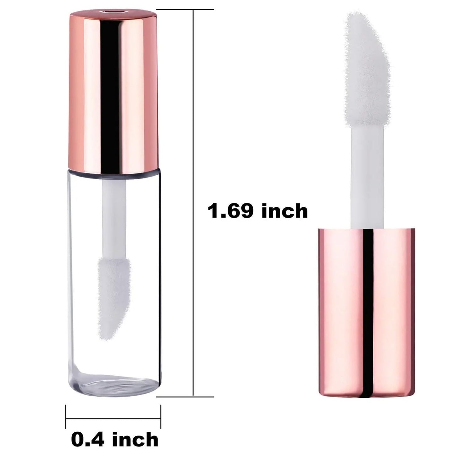 Empty Lip Balm Tubes 30/50/100pcs Empty Lip Balm Tubes Transparent Gloss Tube Container with Cap Cosmetic Sample for Lipstick Making(Rose Gold,100Pcs) Beauty and Personal Care Gonehyu