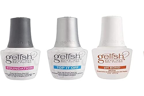 Gelish Terrific Trio Essentials 15 Milliliter Basic Care Soak Off Manicure Gel Nail Polish Kit with Foundation, pH Bond and Top It Off Gel Beauty & Personal Care Gelish