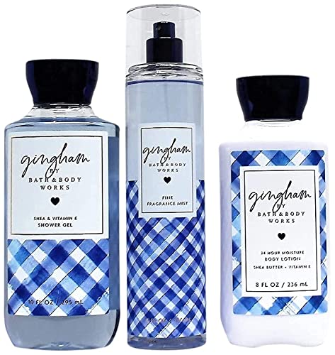 Gingham - The Daily Trio Gift Set Full Size - Shower Gel, Fine Fragrance Mist and Super Smooth Body Lotion - 2019 Beauty & Personal Care Bath & Body Works