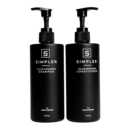 Simpler Color Protecting Shampoo And Conditioner for Men (Mountain Spice Scented) - Dye & Sulfate Free Shampoo for Color Treated Hair & Beard - Hair Beauty & Personal Care SIMPLER HAIR COLOR