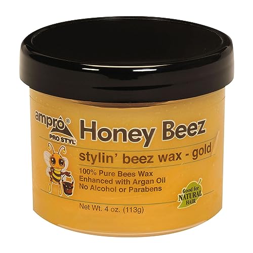 AmPro Pro Styl Beez Wax - Softens Your Hair and Provides Strong Hold - Infused with Argan Oil to Smooth and Condition Tresses - Creates Sleek Looks Beauty & Personal Care AmPro