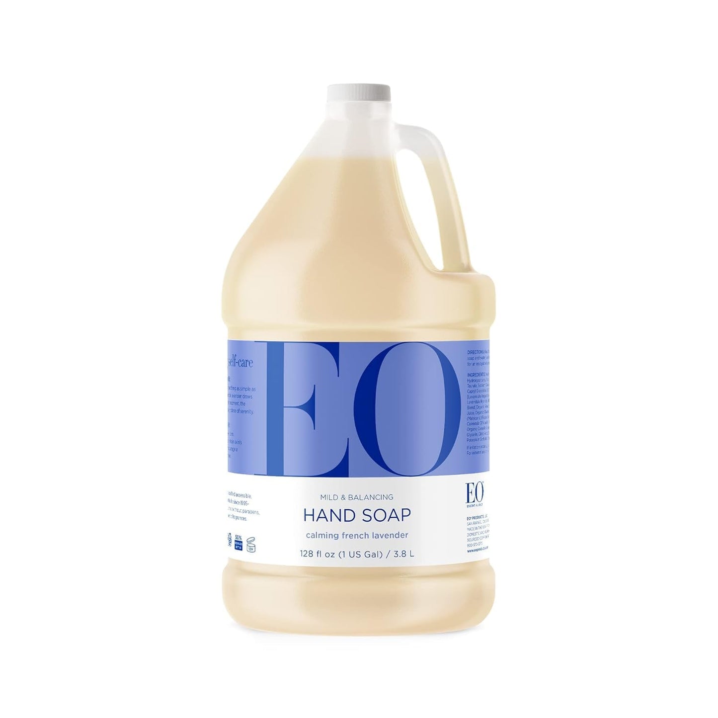 EO Liquid Hand Soap Refill, 1 Gallon, French Lavender, Organic Plant-Based Gentle Cleanser with Pure Essential Oils Beauty & Personal Care EO