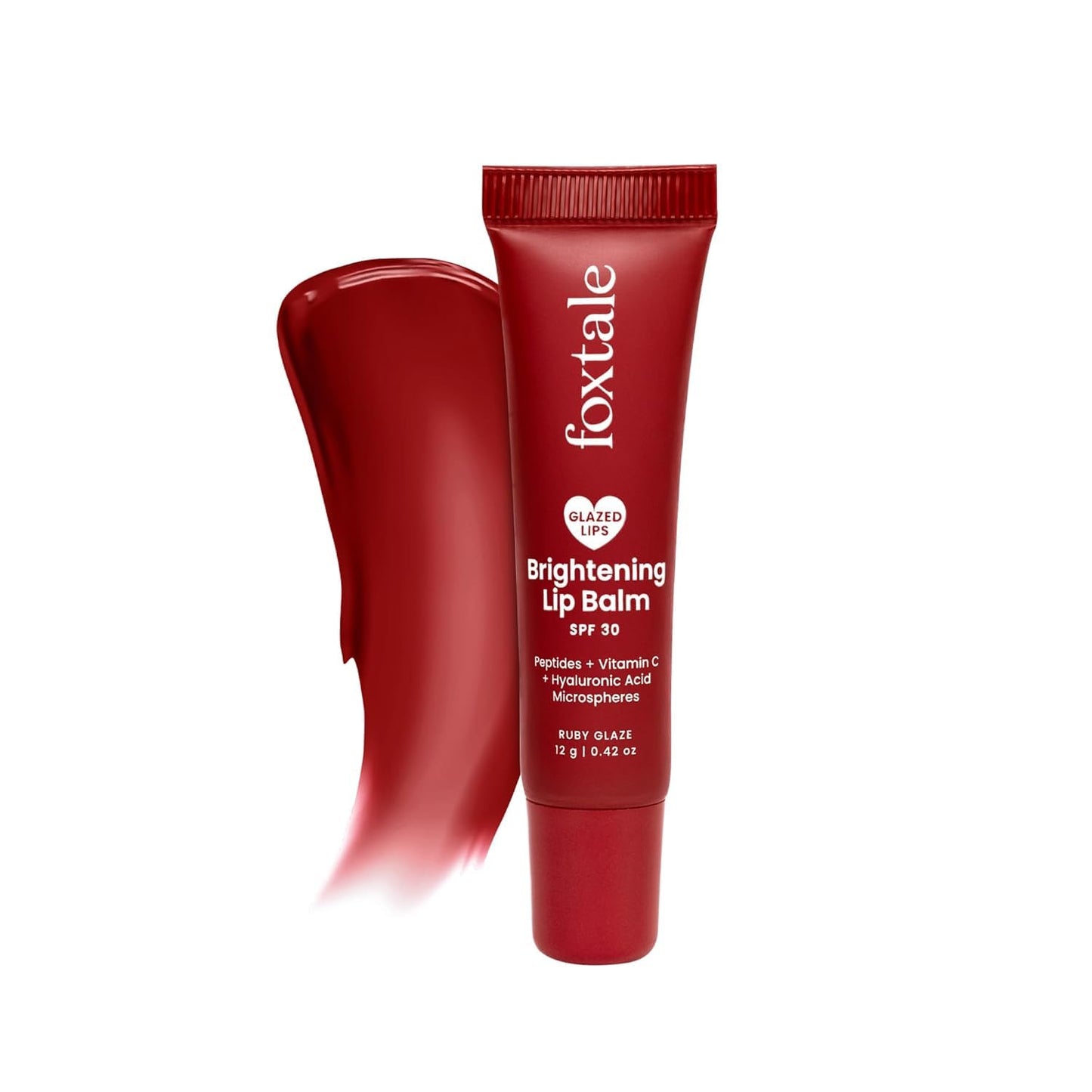 Fox-tale SPF 30 Brightening Lip Balm for Dark Lips with Peptides & Vitamin C - Brightens Pigmented Lips - Hydrates Lips - SPF Lip Balm - Ruby Glaze Beauty and Personal Care Krishva
