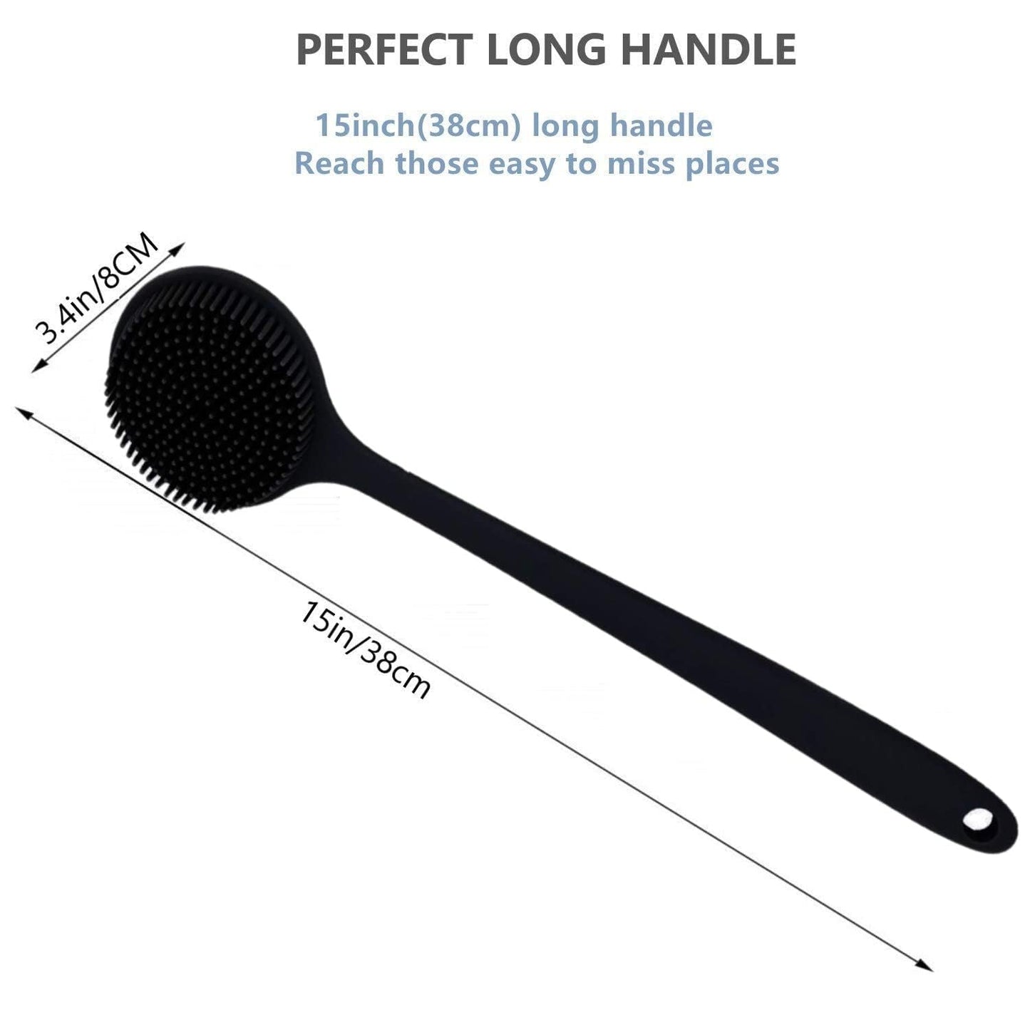 Cinlitek Silicone Body Scrubber, Long Handle Back Scrubber for Body, Shower Srush Back Brush Body Exfoliator Beauty & Personal Care Cinlitek