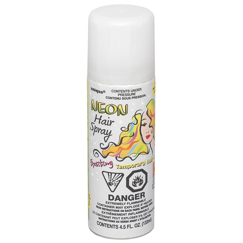 White Neon Hair Spray, Easy to Apply & Wash Out - Perfect for Parties & Events - 3.17 fl Oz Beauty & Personal Care Unique