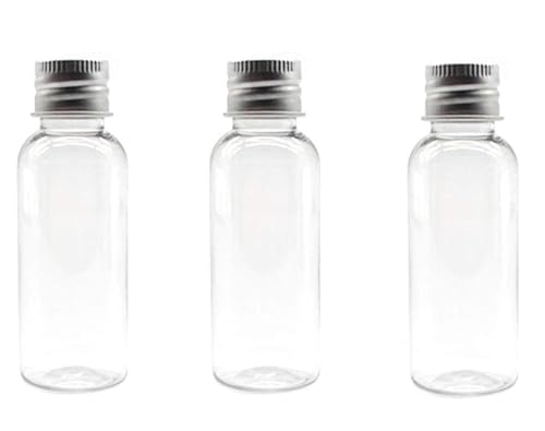 12PCS 1oz / 30Ml Empty Clear PET Plastic Tube Bottle Containers With Silver Aluminum Screw Cap For Makeup Lotion Essential Oils Creams Powders Beauty & Personal Care TUPWEL