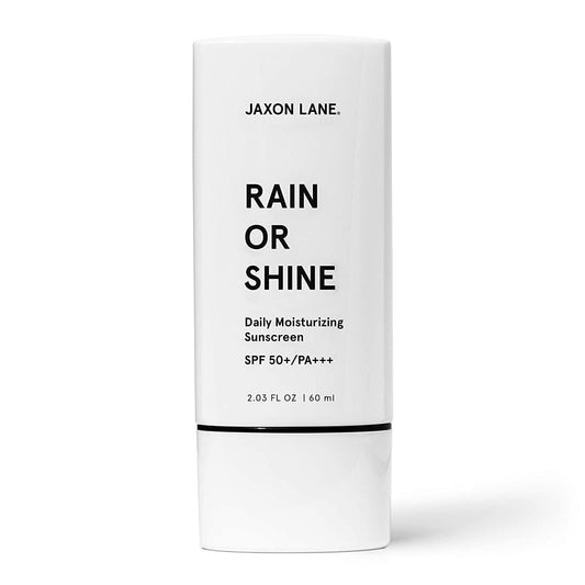 RAIN OR SHINE Anti Aging Face Sunscreen SPF 50 for Clear Skin with Green Tea, Hyaluronic Acid, Vitamin E Oil, Ginseng Extract, Licorice Root - SPF Beauty & Personal Care JAXON LANE