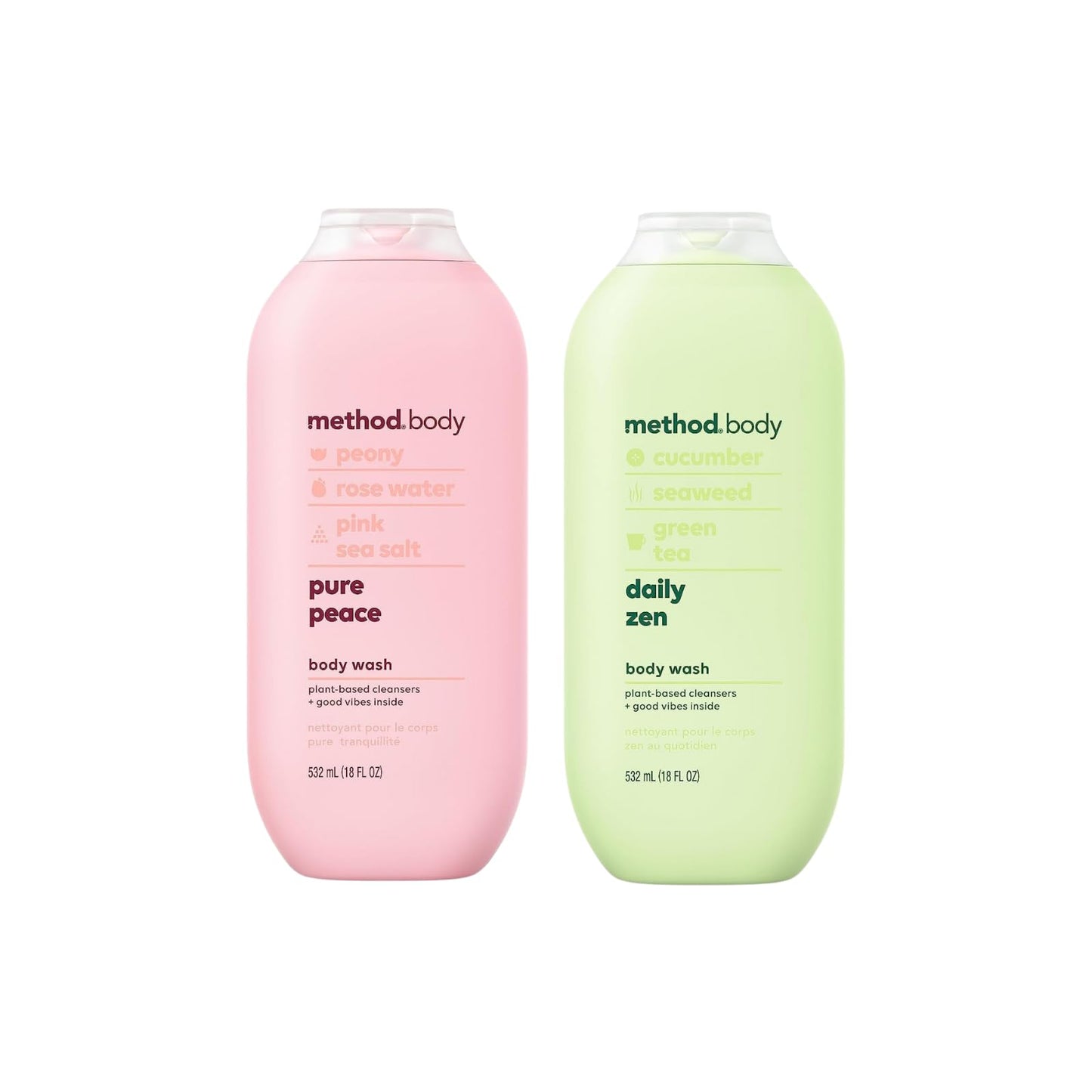 Method Body Wash Variety, 1 Daily Zen, 1 Pure Peace, 18 OZ Each, 1 CT Beauty & Personal Care Method