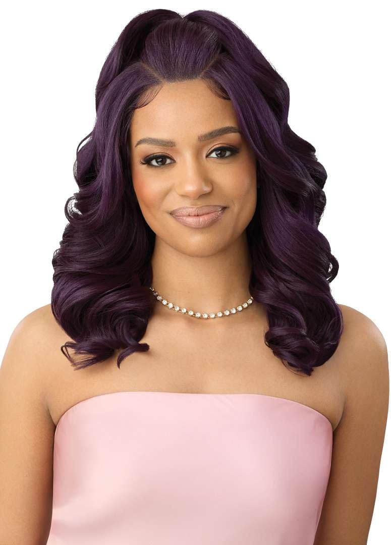 Outre Airtied 100% Fully Hand-Tied Wig - Human Hair Blend - Soft Curls 18” (DR4/UL FAIRY DREAM)