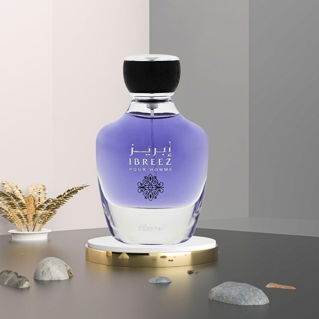 RASASI Ibreez Eau De Parfum Spray 100ML (3.38 OZ) Long Lasting Arabian Perfume for Men with Citrus, Lavender, Bergamot And Aquatic Notes - A Beauty & Personal Care RASASI